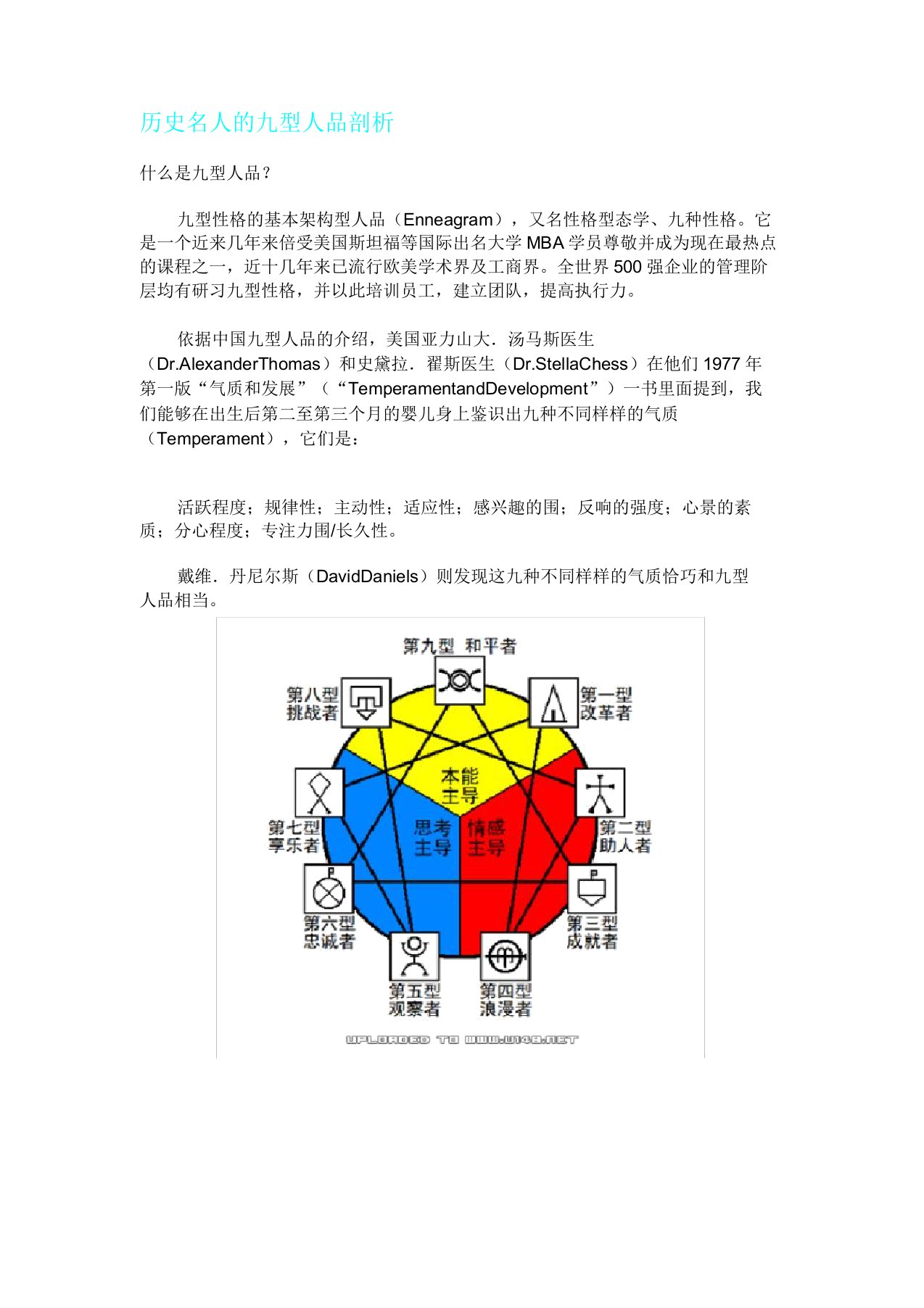 历史名人九型人格解析总结报告