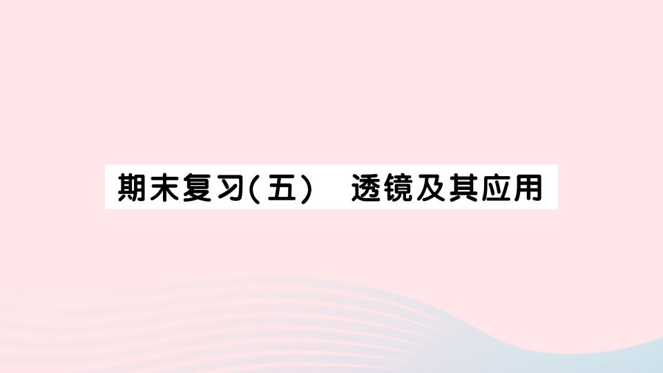 2023八年级物理上册期末复习五透镜及其应用作业课件新版新人教版