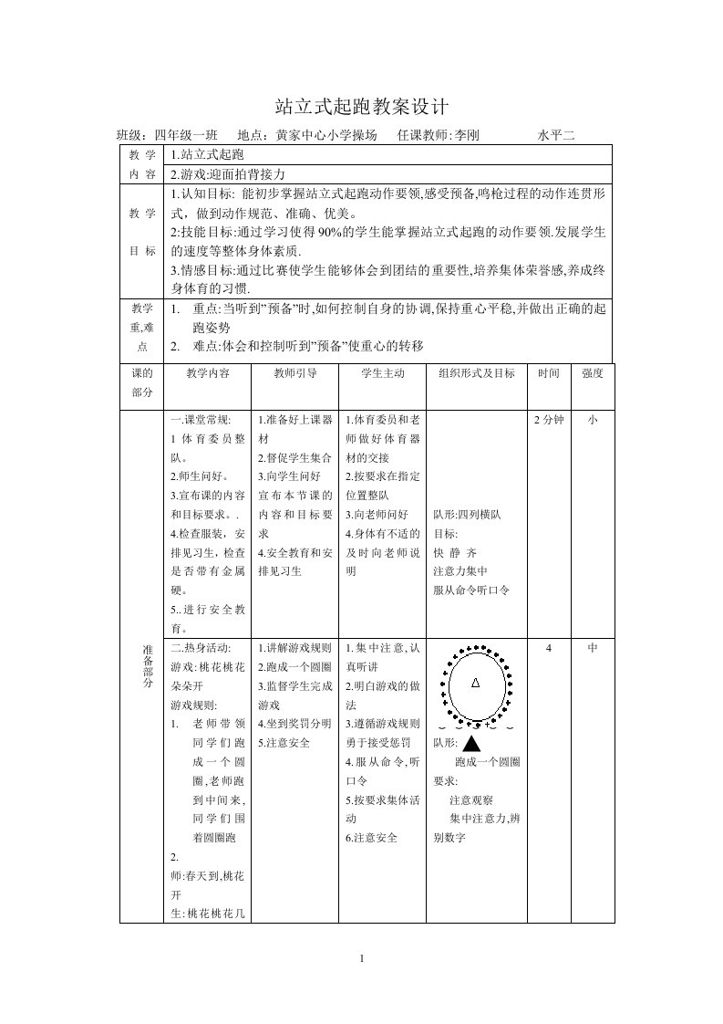 站立式起跑优质课赛课公开课教案