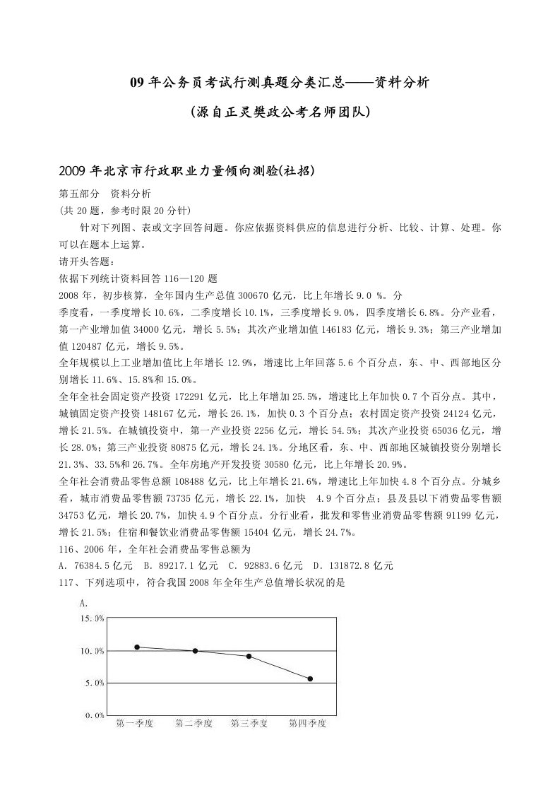 公务员考试行测真题资料分析