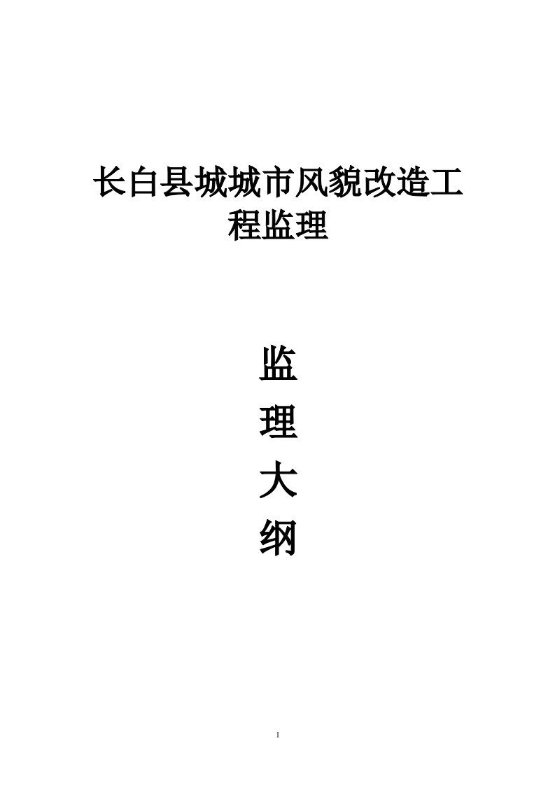 长白县城城市风貌改造工程监理大纲