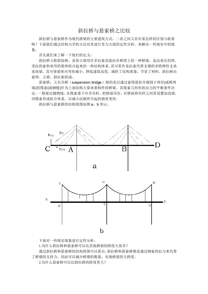 斜拉桥与悬索桥之比较