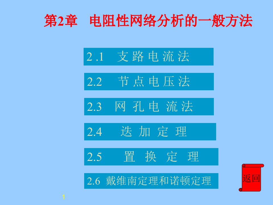 电阻性网络分析的一般方法