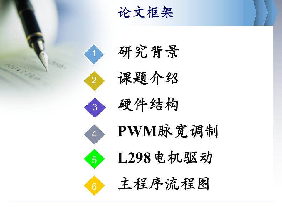 基于AT89S52单片机直流电机PWM控制系统毕业论文答辩PPT