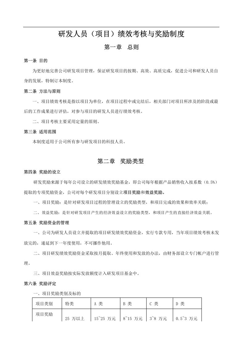 研发人员绩效考核与奖励制度.pdf