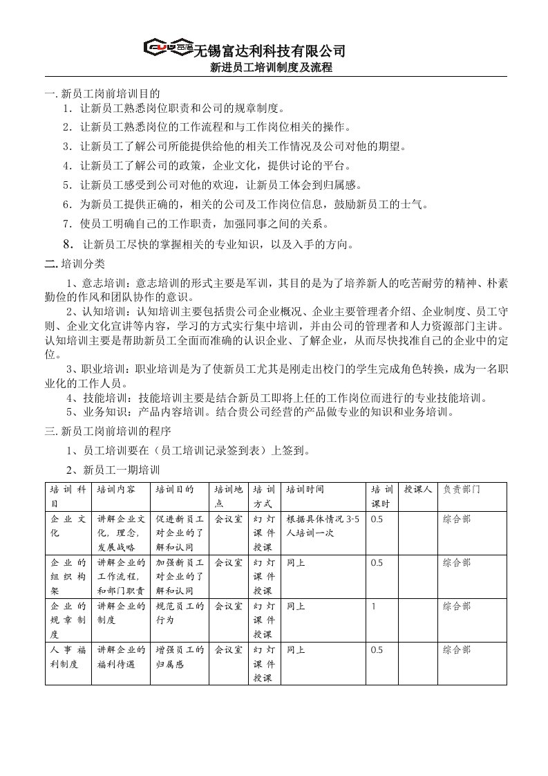 新员工培训流程