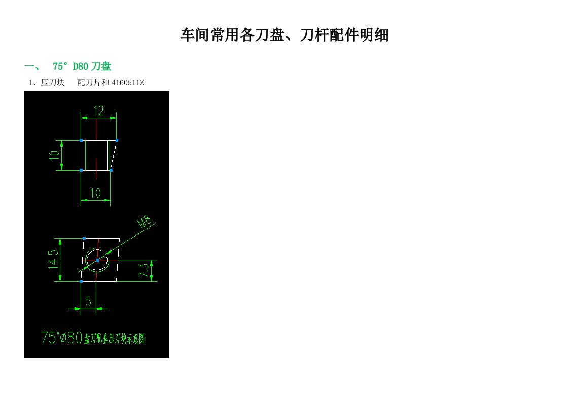 生产管理--车间在用各种刀具配件