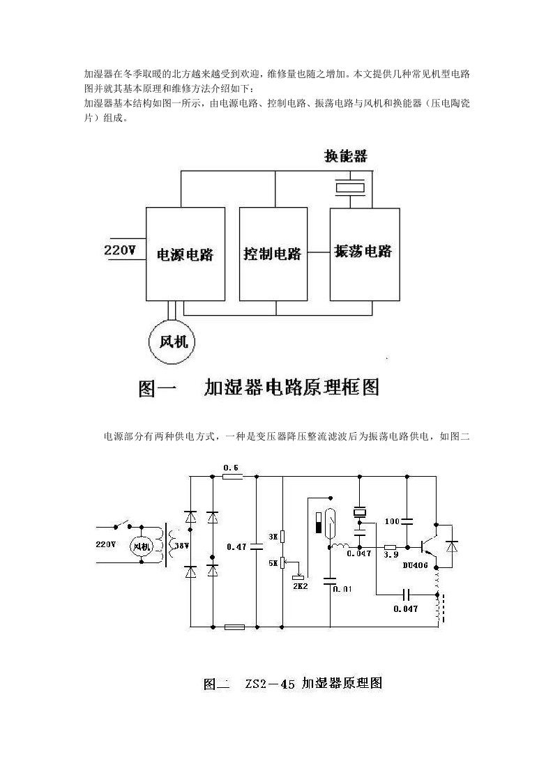 常见加湿器的原理与维修