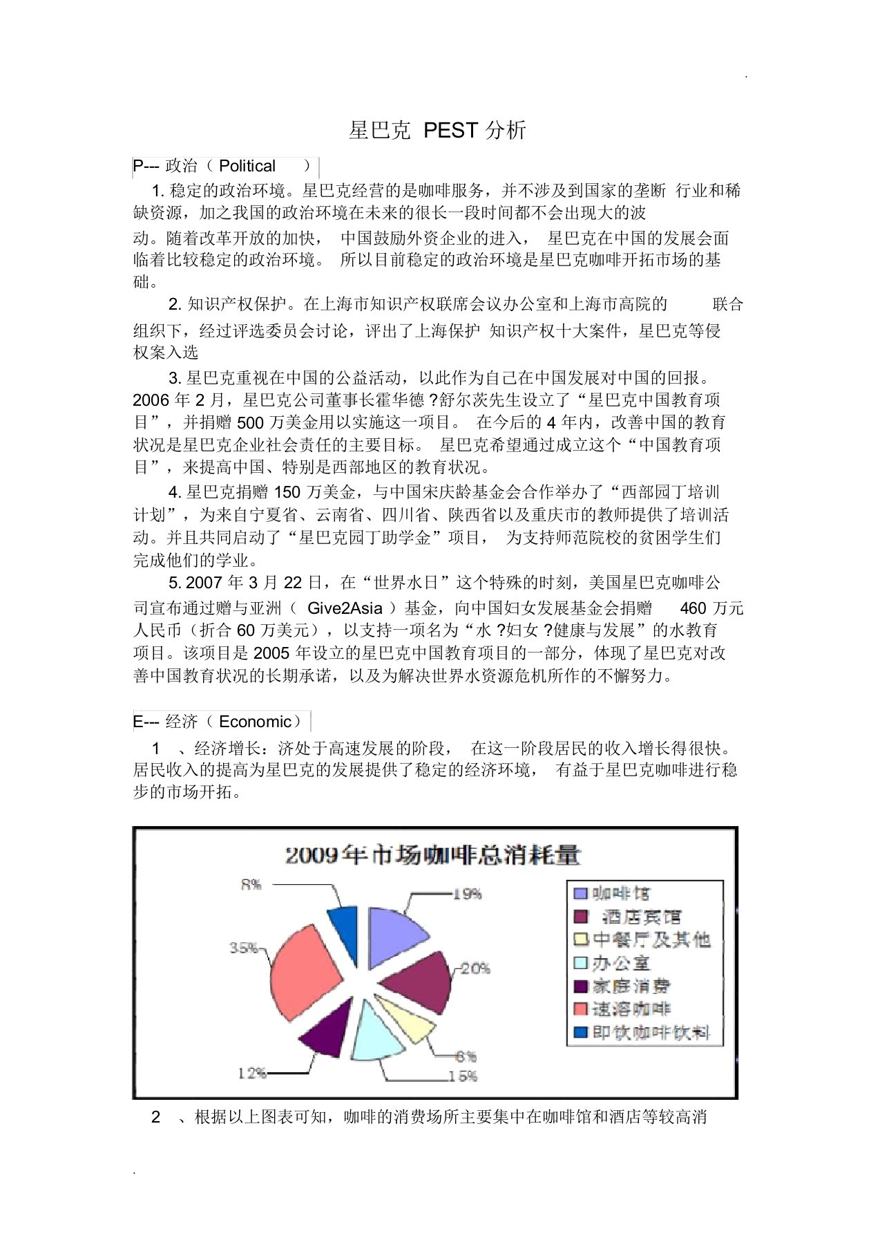 星巴克PEST分析报告