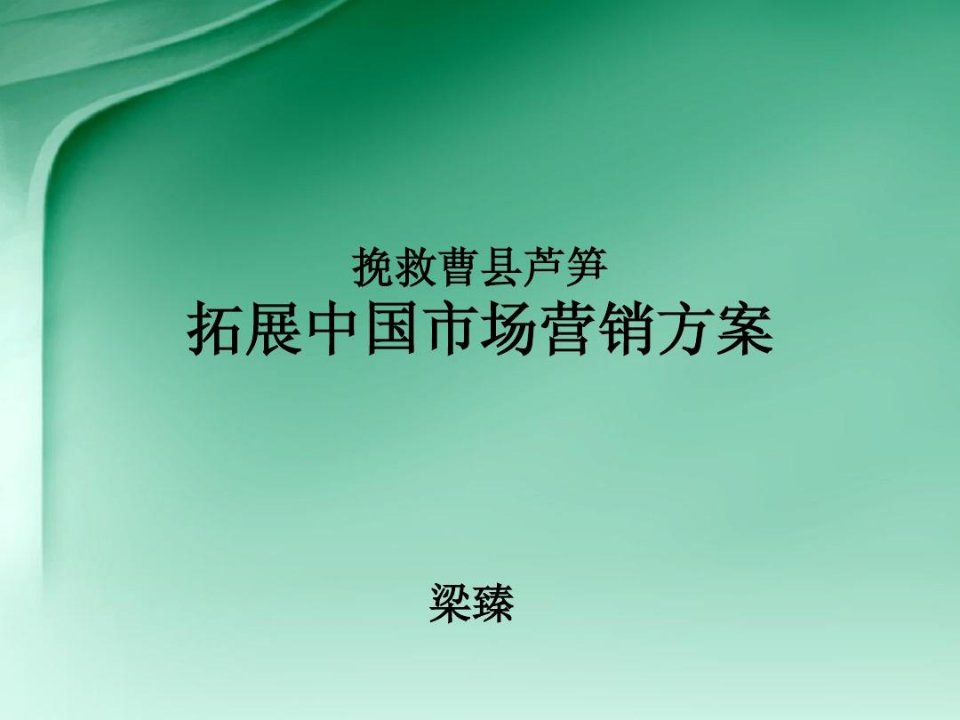 曹县芦笋营销策划方案