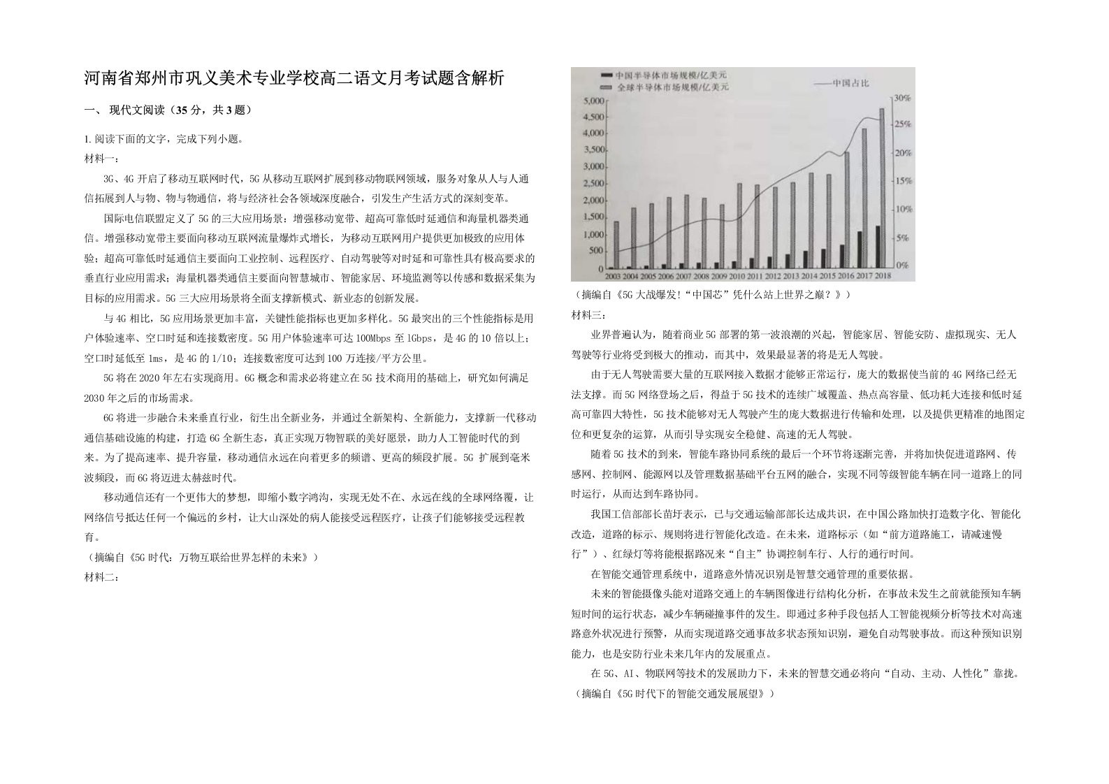 河南省郑州市巩义美术专业学校高二语文月考试题含解析