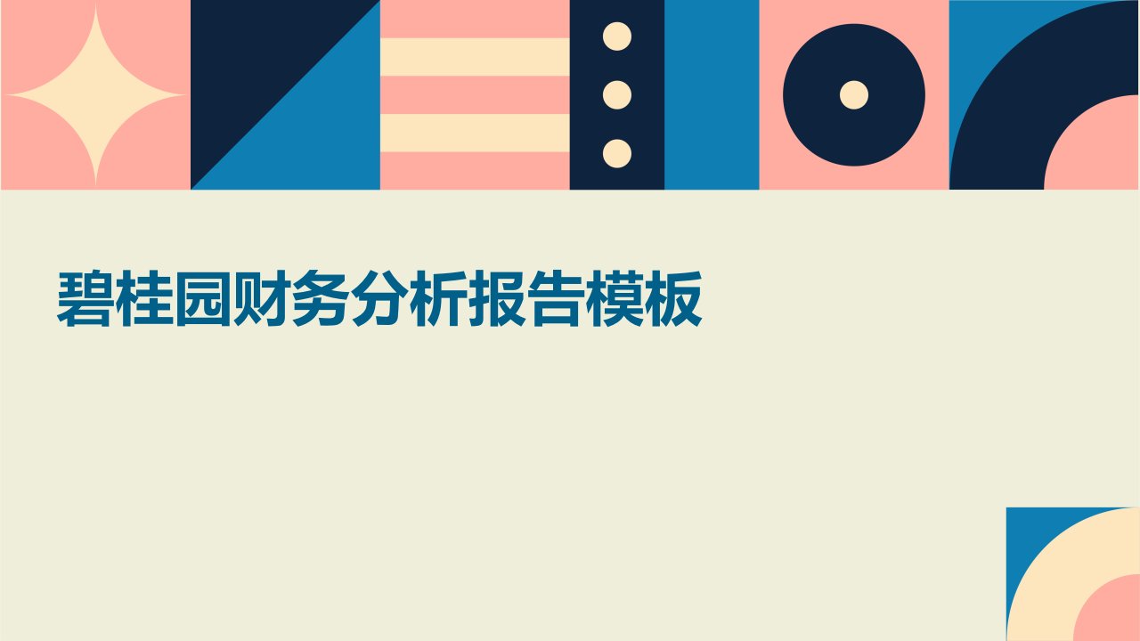 碧桂园财务分析报告模板