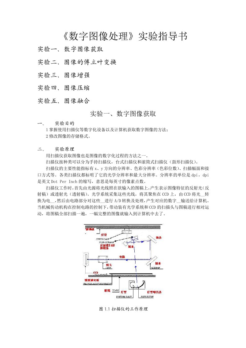 《数字图像处理》实验指导书