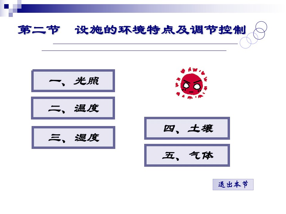 设施的环境特点及调节控制