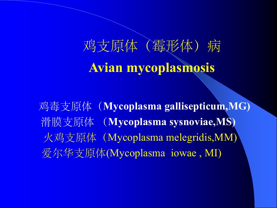 鸡毒支原体病ppt课件