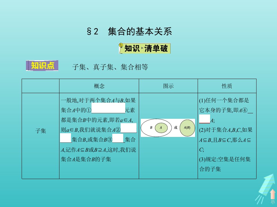 2022版高中数学第一章集合2集合的基本关系课件北师大版必修1