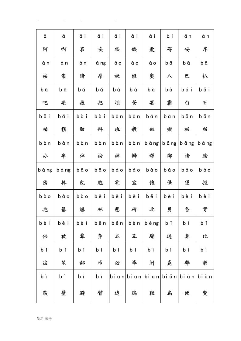 最常用汉字5000个