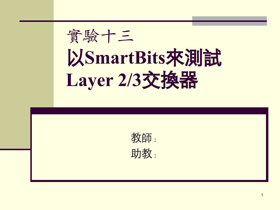 实验十三以SmartBits来测试Layer23交换器