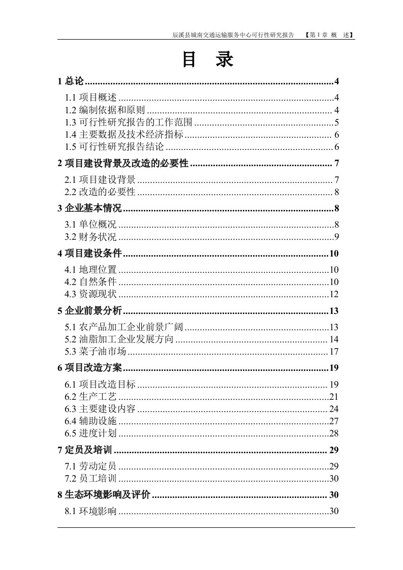 辰溪县城南交通运输服务中心建设项目可行性研究报告