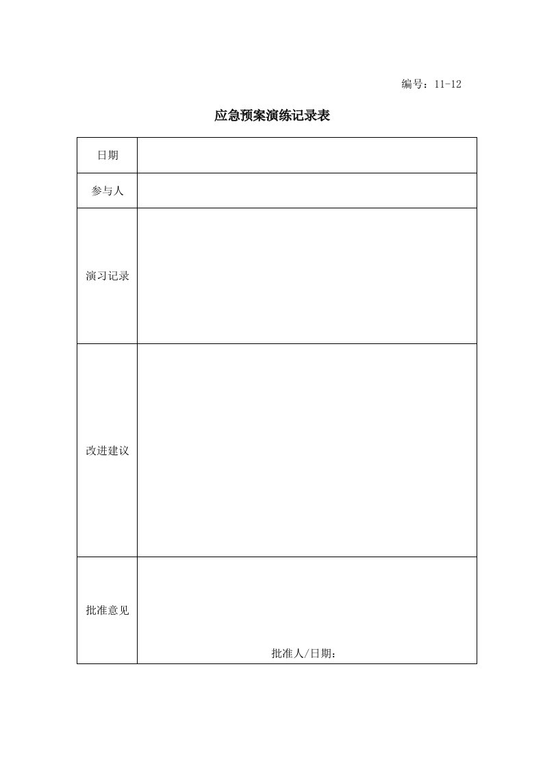 精品文档-1313应急预案演练记录表