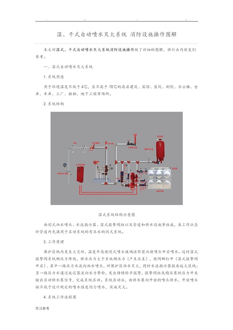 湿、干式自动喷水灭火系统图解