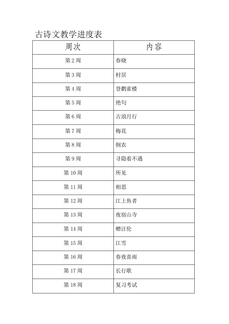 一年级下册古诗文诵读教案