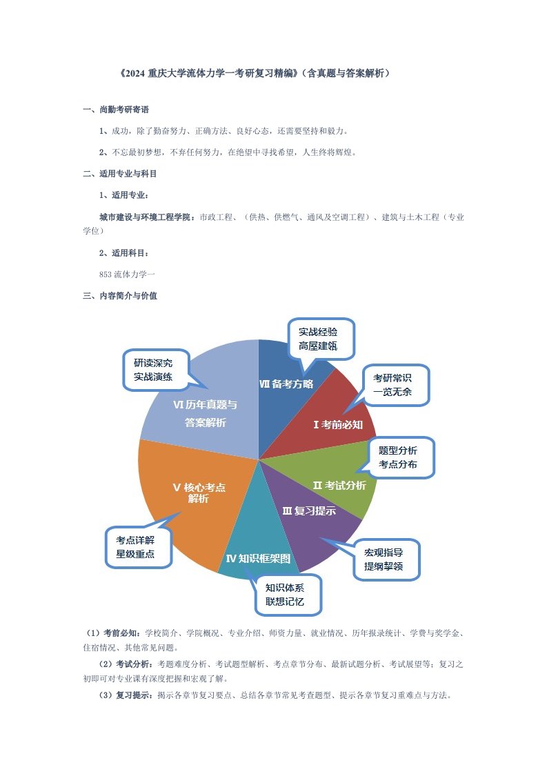 2024重庆大学流体力学一考研复习精编