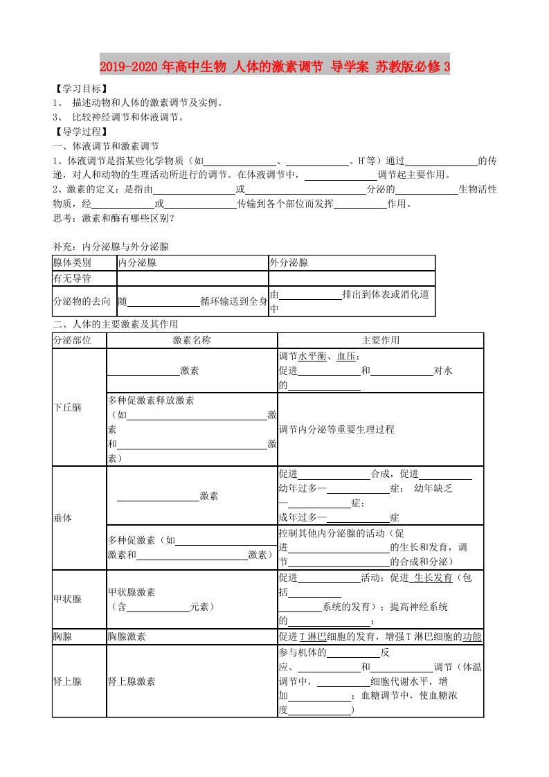 2019-2020年高中生物