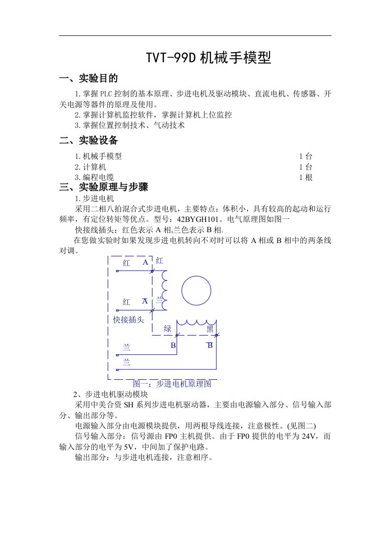 tvt-99d机械手模型