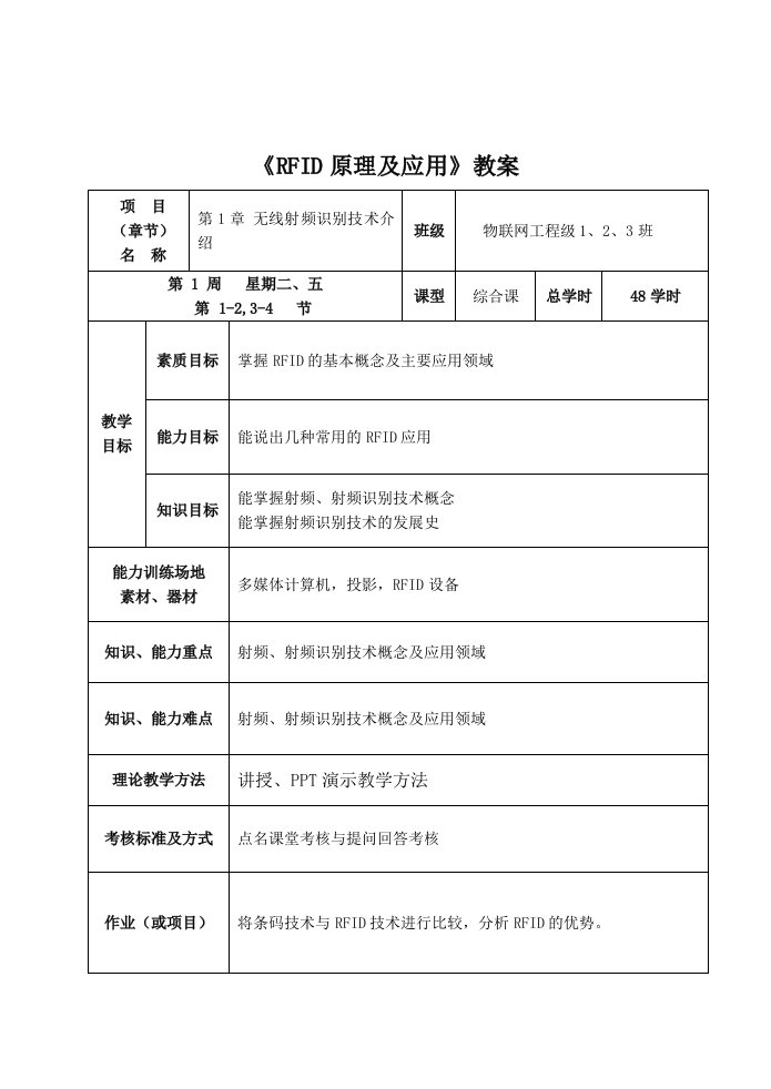 RFID技术-射频识别-教案