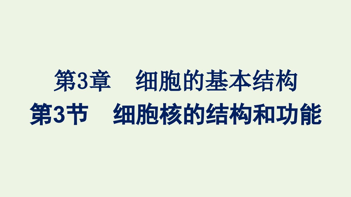 2021_2022学年新教材高中生物第3章细胞的基本结构第3节细胞核的结构和功能课件新人教版必修1