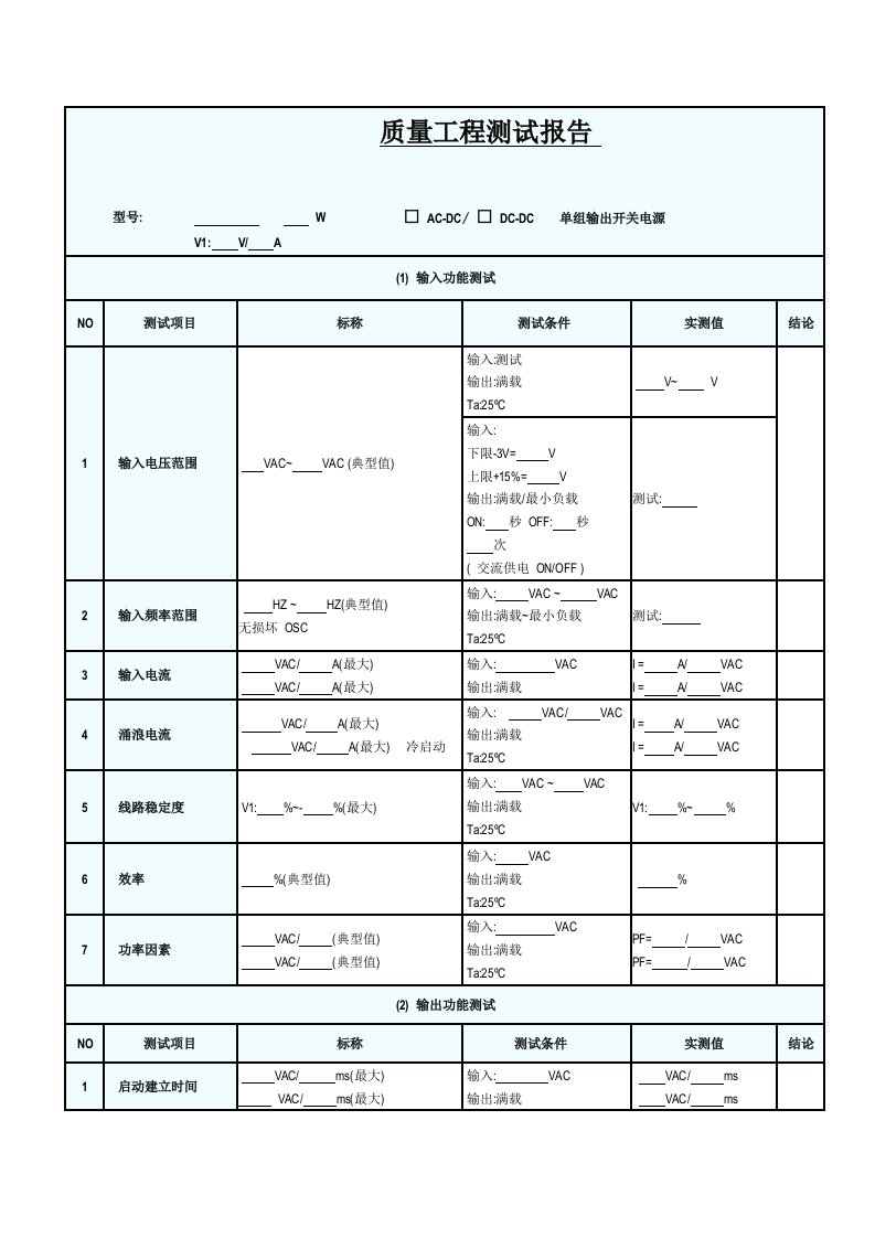 工程质量-质量工程测试报告