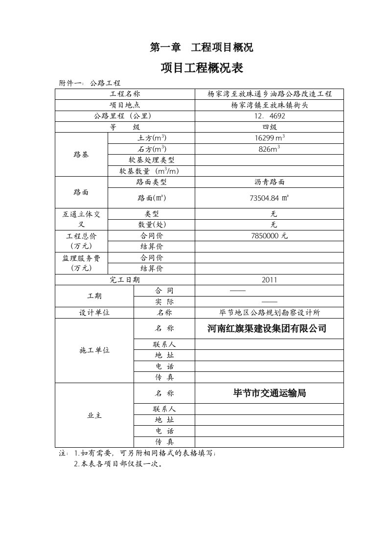 公路工程监理规划杨放路