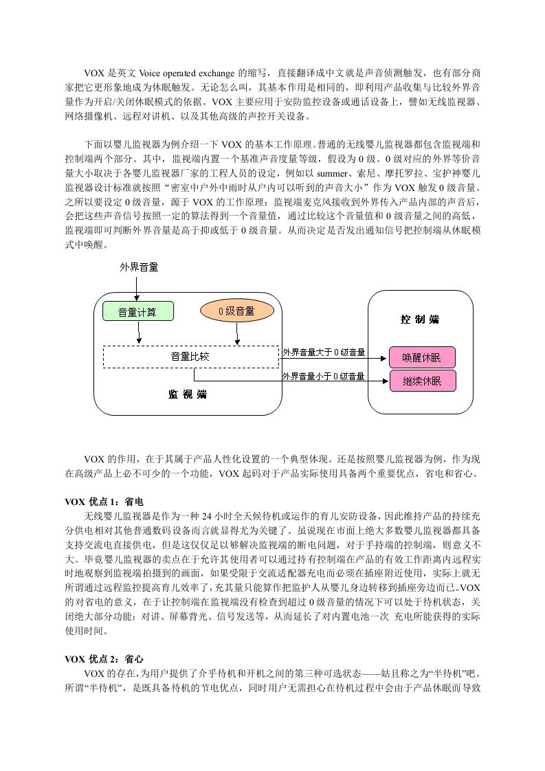 宝护神无线婴儿监视器VOX释疑