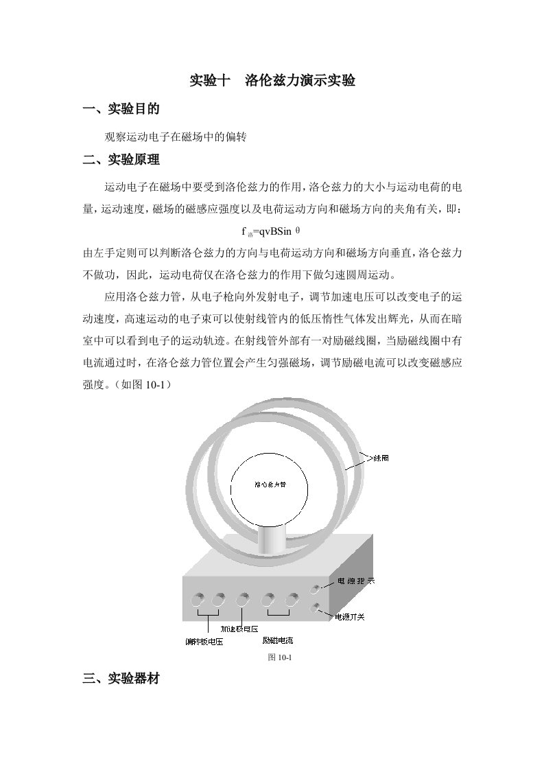 洛伦兹力演示实验