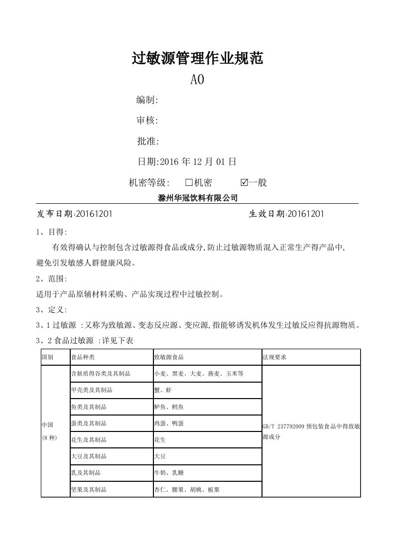 013-过敏源控制作业规范CZHG-03-ZLB-013