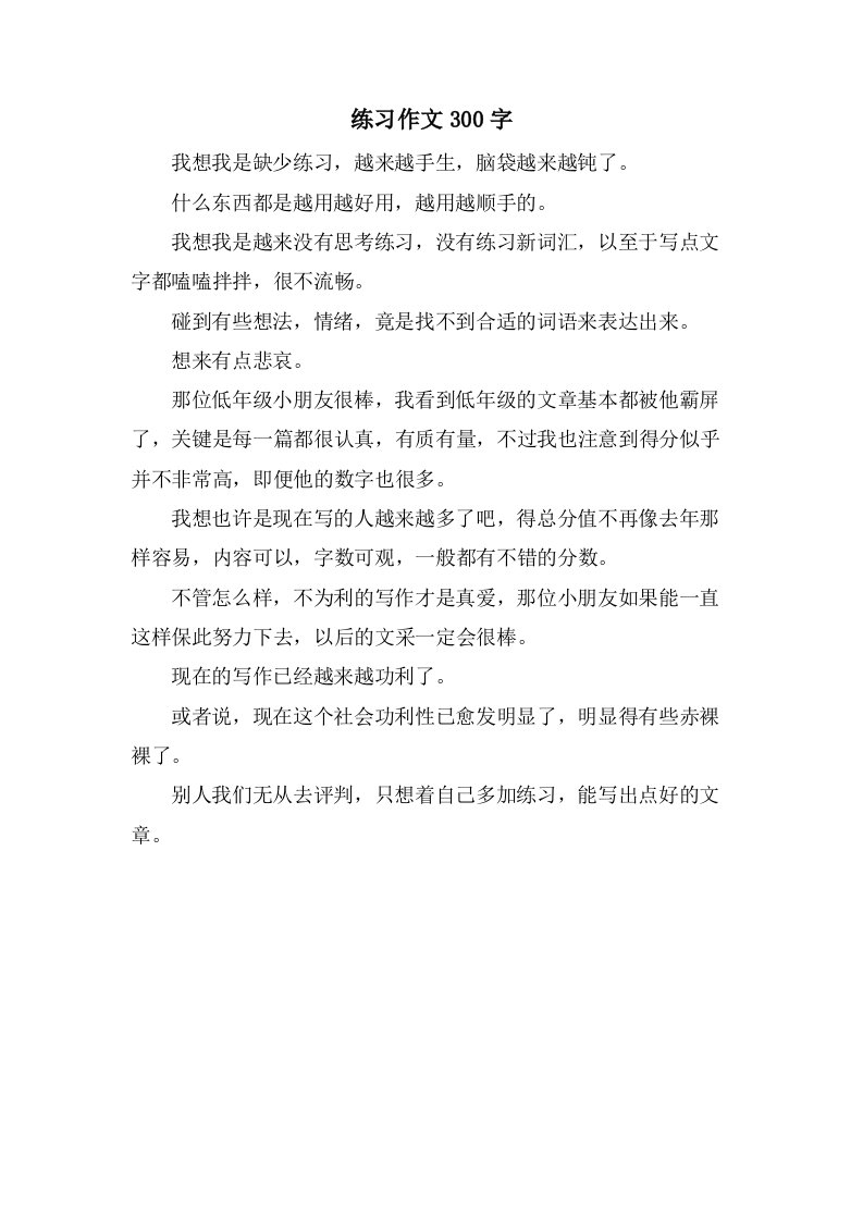 练习作文300字