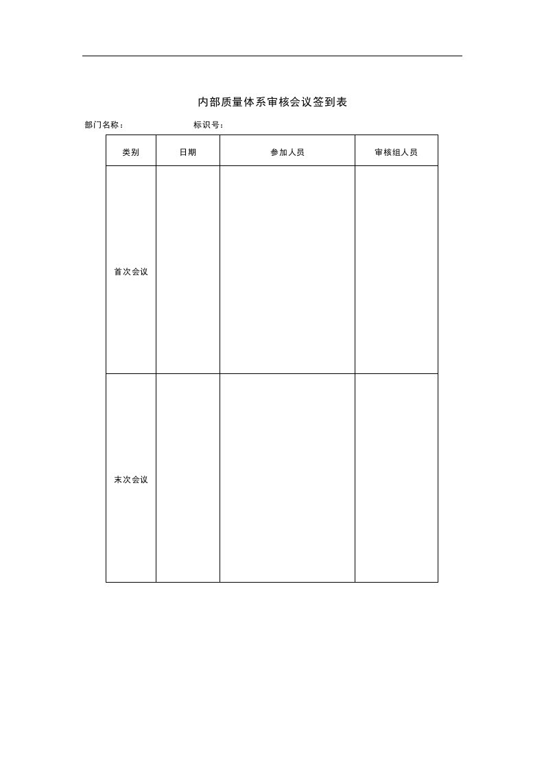 【管理精品】内部质量体系审核会议签到表