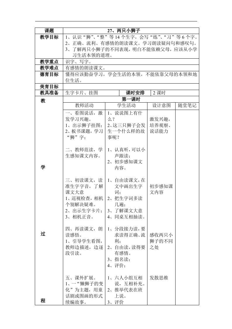 27两只小狮子