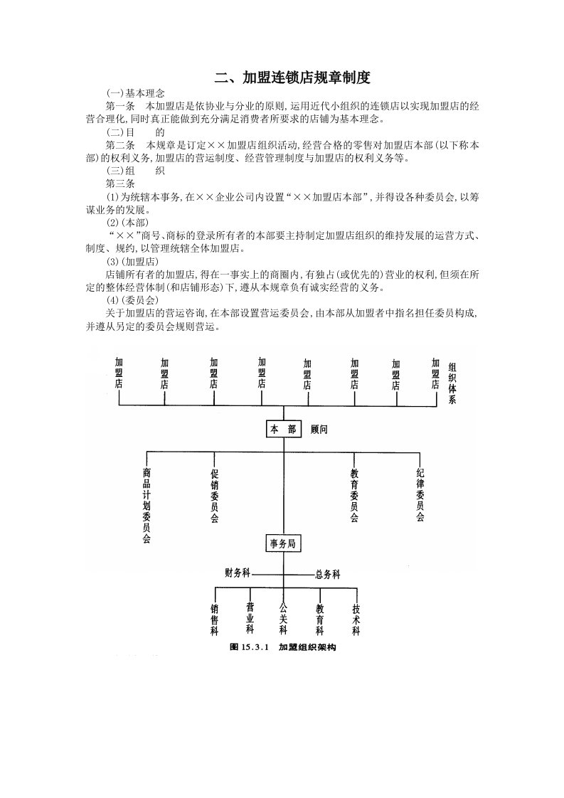 加盟连锁店管理制度