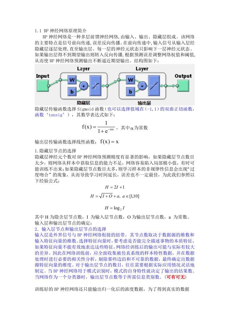 数学建模BP神经网络算法模板