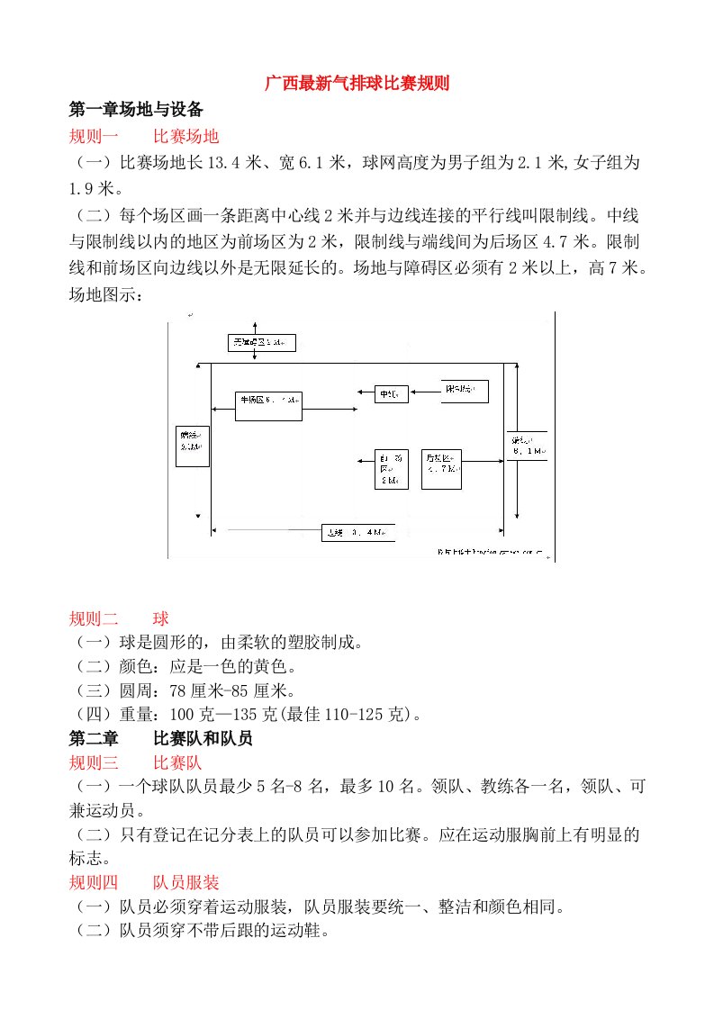 广西最新气排球比赛规则