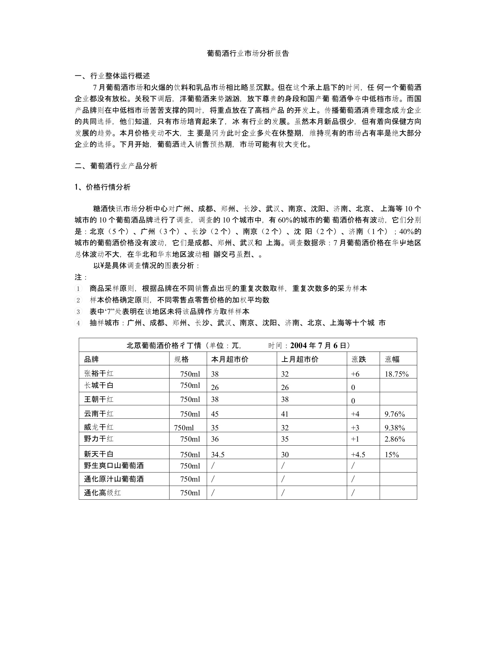 葡萄酒行业市场分析报告(2)