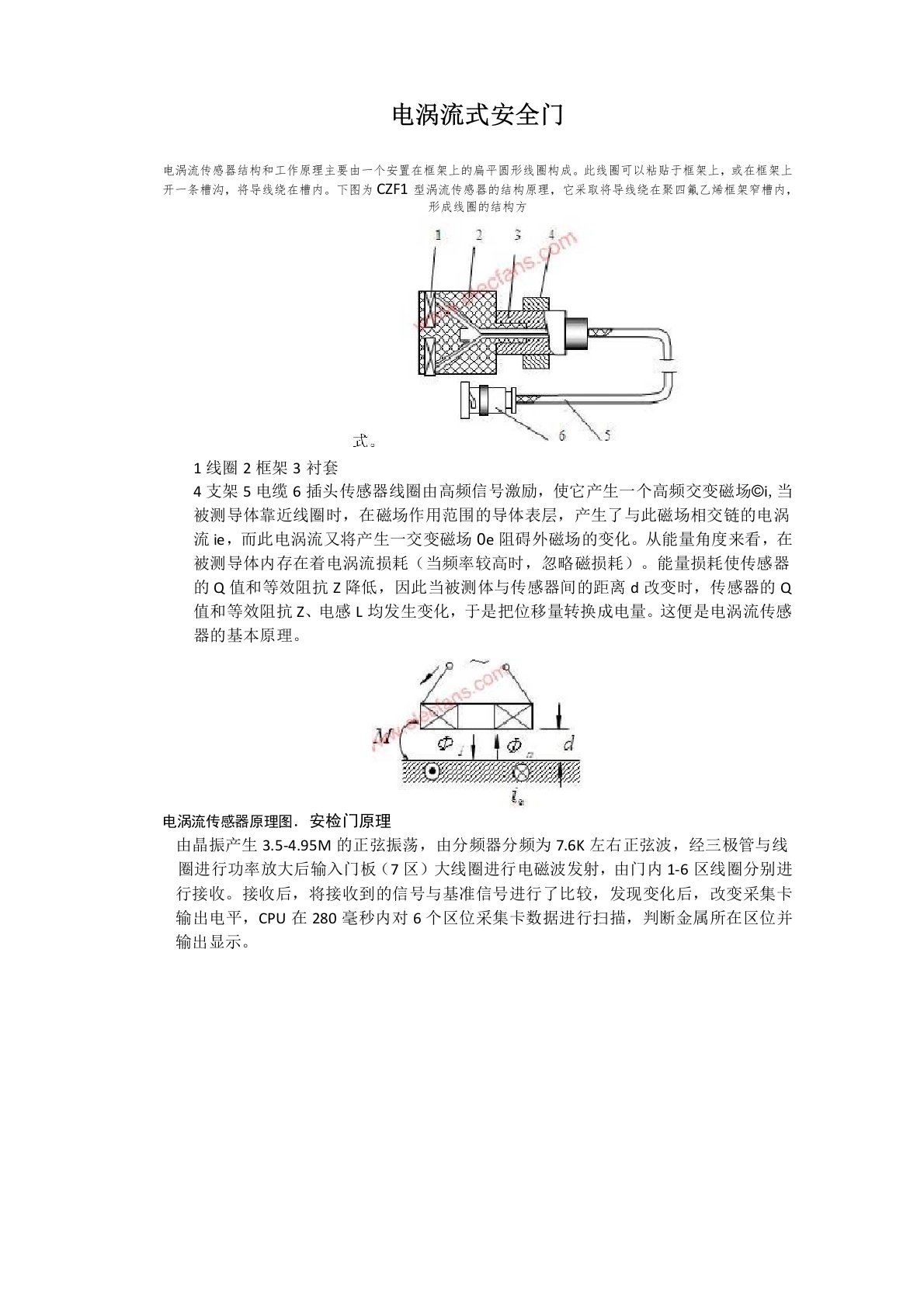 电涡流式安全门工作原理