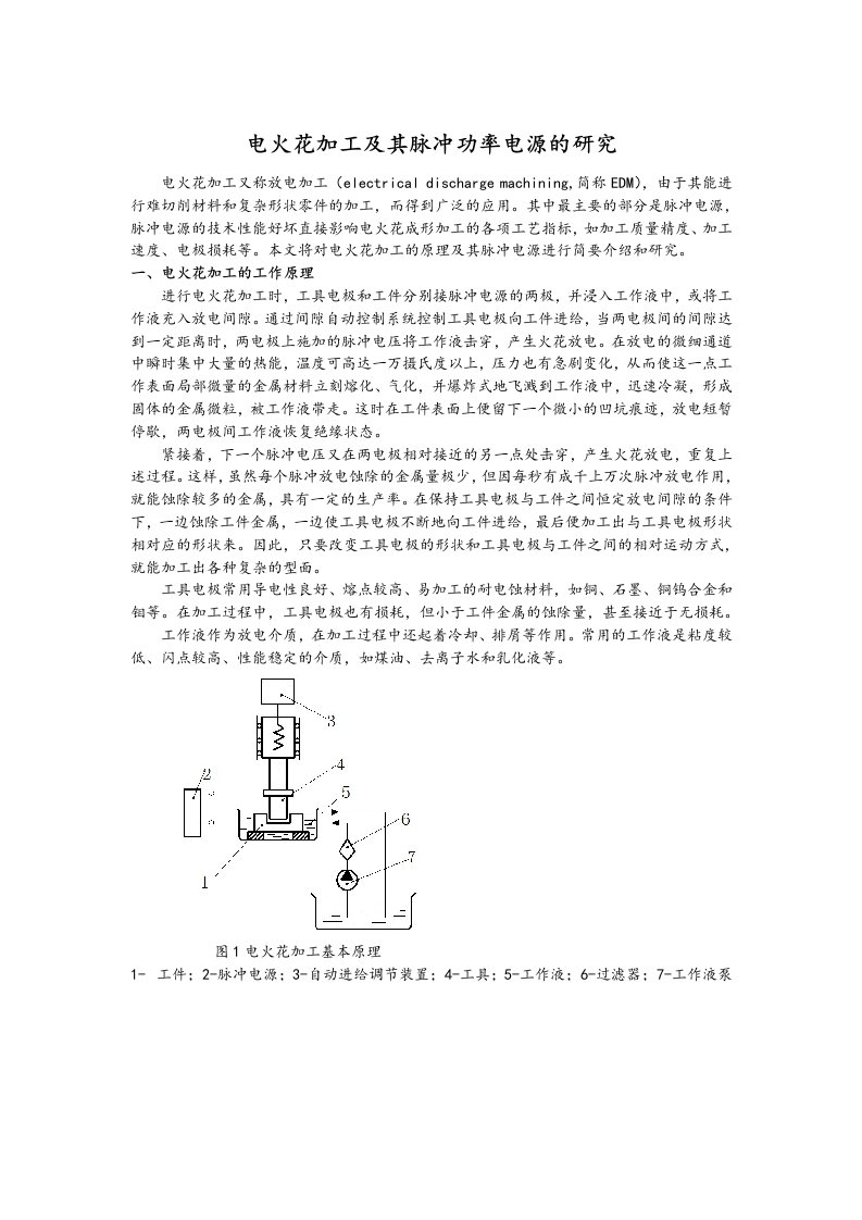 电火花加工用脉冲电源