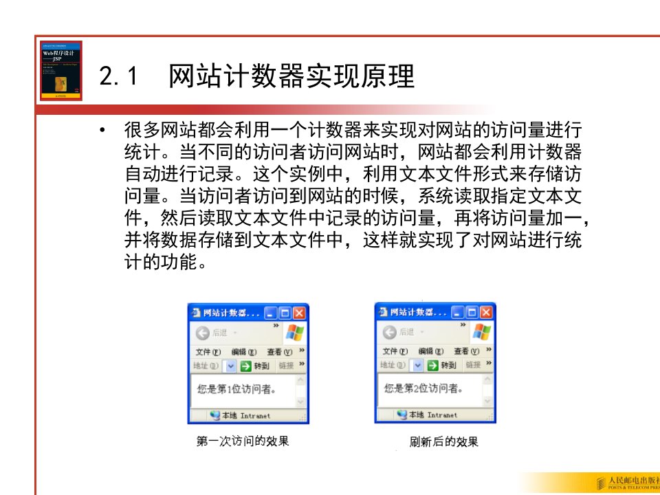 教学课件第2章JSP实现网站计数器