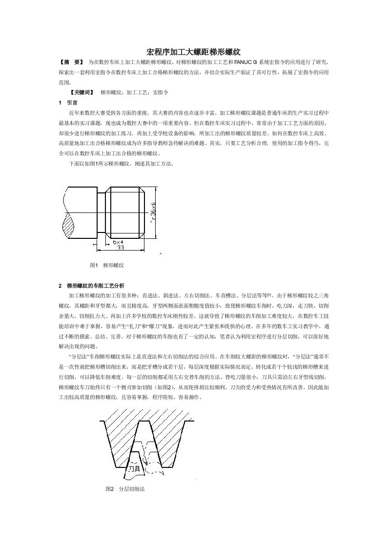 宏程序加工大螺距梯形螺纹