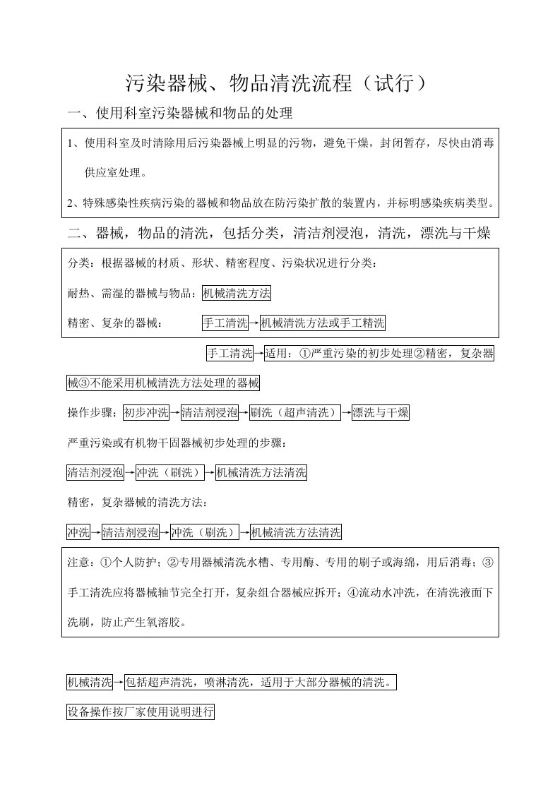 器械清洗流程图.doc