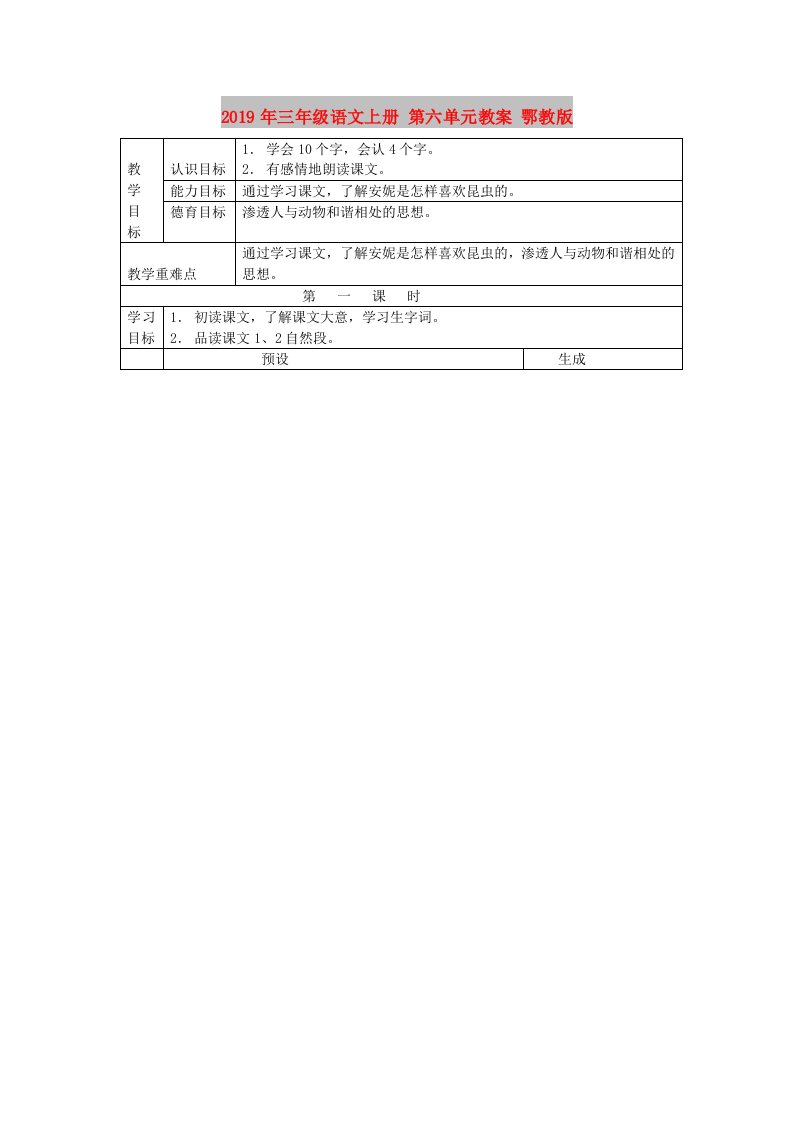 2019年三年级语文上册