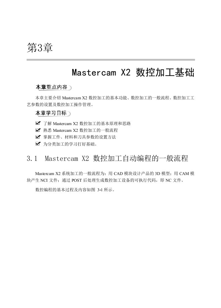 MastercamX2数控加工自动编程一般流程